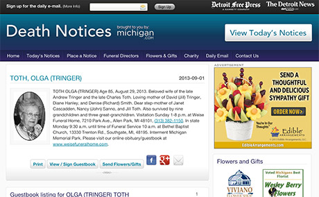 Michigan Death Notices